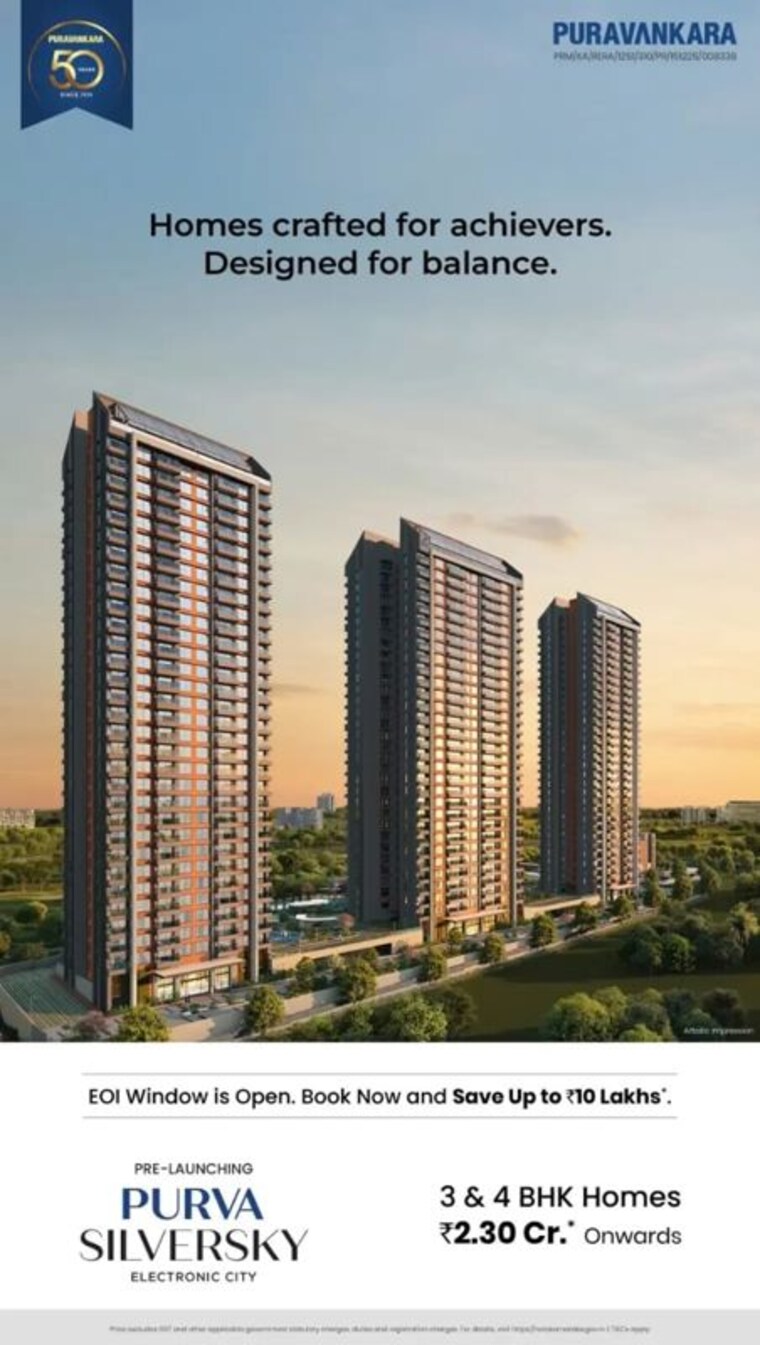 Exterior View, puravankara-purva-silver-sky 3 Bedroom 1864 Sq.Ft. Apartment In Electronic City Phase ii Bangalore 9826768