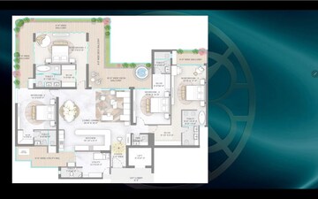 Floor Plan in 4 BHK Apartment at M3M Elie Saab, Sector 111 – for Sale