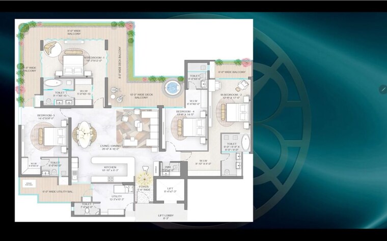 Floor Plan, m3m-elie-saab 4 Bedroom 4205 Sq.Ft. Apartment In Sector 111 Gurgaon 9827526