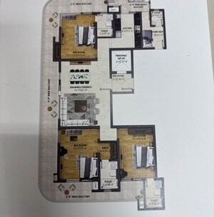 Floor Plan in 3.5 BHK Apartment at International Airport Road – for Sale