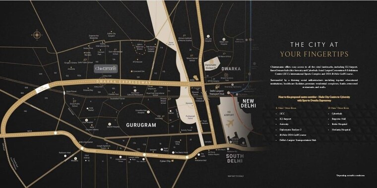 Map Location, oxirich-chintamani 4 Bedroom 2516 Sq.Ft. Apartment In Sector 103 Gurgaon 9829132