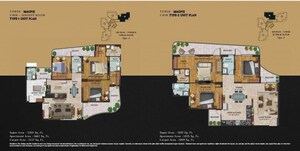 Floor Plan in 4 BHK Apartment at Oxirich Chintamani, Sector 103 – for Sale