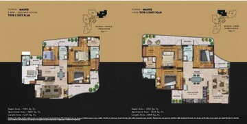 Floor Plan in 4 BHK Apartment at Oxirich Chintamani, Sector 103 – for Sale
