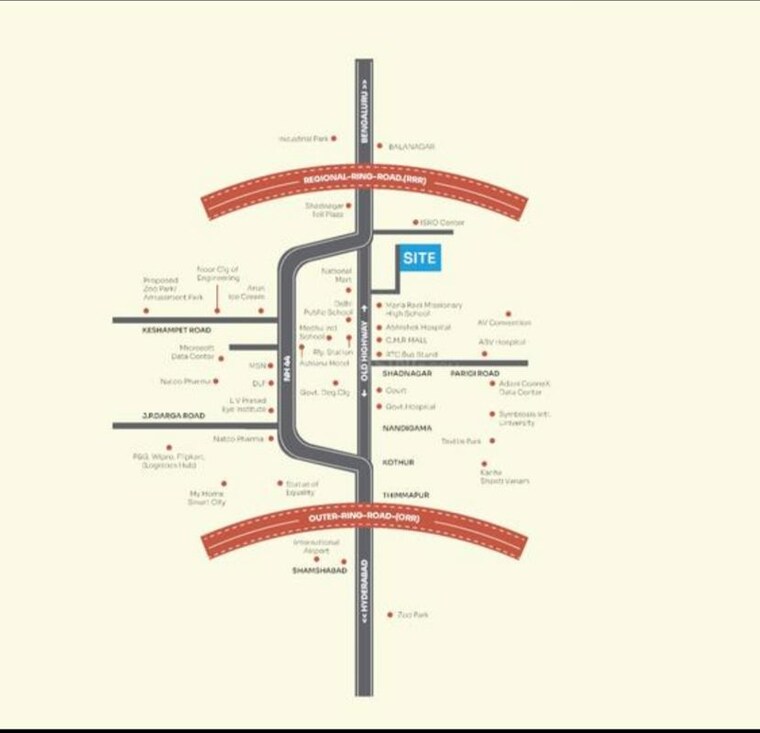 Map Location, shadnagar  165 Sq.Yd. Plot In Shadnagar Hyderabad 9831224