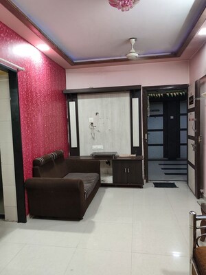 Living Room in 1 BHK Apartment at Agarwal Vrindavan Gardens, Nalasopara East – for Rent