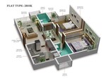 1195 Sq.Ft. Apartment in Shriram Luxor