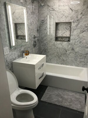 Bathroom in 4 BHK Apartment at Rustomjee Crown, Prabhadevi – for Rent