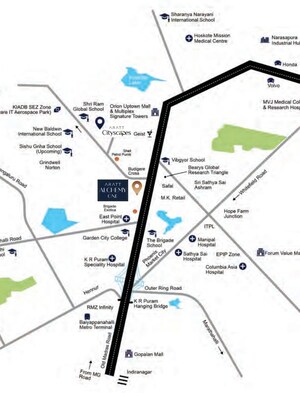 2 BHK Apartment – Map Location View at Aratt Alchemy One, Old Madras Road - for Sale