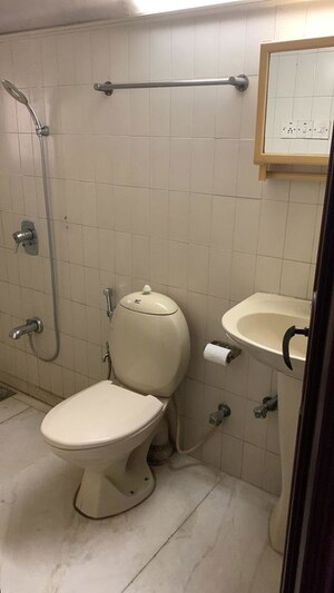 Bathroom in 3 BHK Apartment at Palm Crest CHS, Bandra West – for Rent