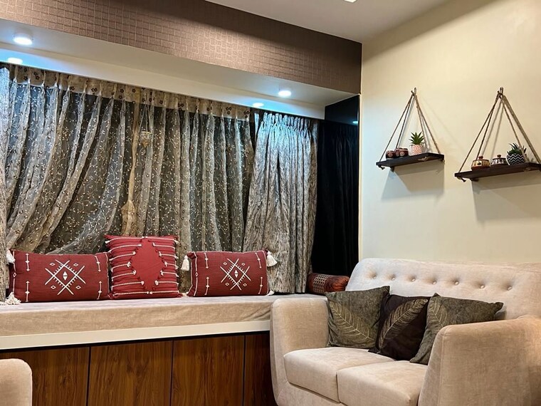 Living Room, puranik-rumah-bali 1 Bedroom 450 Sq.Ft. Apartment In Ghodbunder Road Thane 9839176