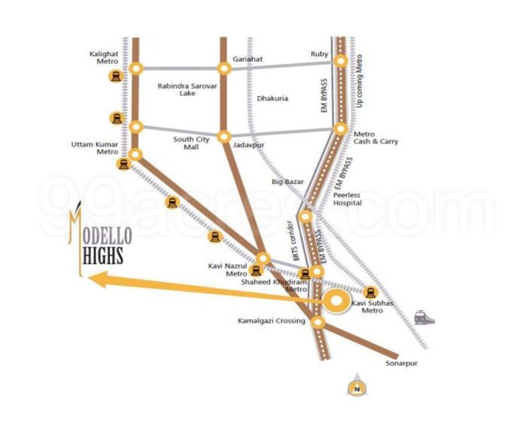 Map Location, modello-highs 2 Bedroom 1118 Sq.Ft. Apartment In Garia Kolkata 9839543