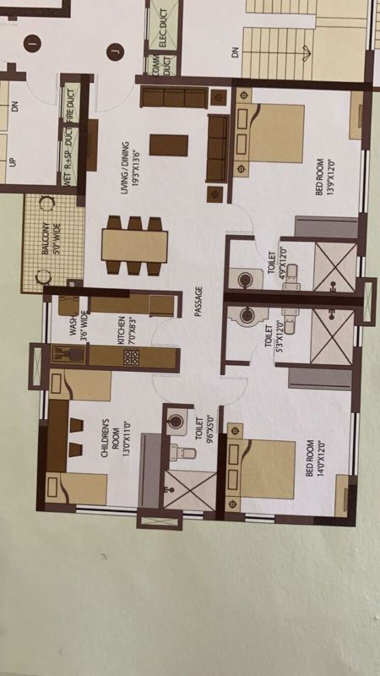 Floor Plan, ps-srijan-ozone 3.5 Bedroom 1706 Sq.Ft. Apartment In Em Bypass Kolkata 9839601