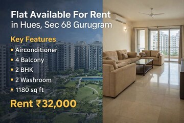 Living Room in 2 BHK Apartment at Supertech Hues, Sector 68 – for Sale