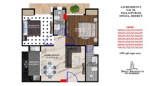 Floor Plan in 3.5 BHK Apartment at Modipuram – for Sale