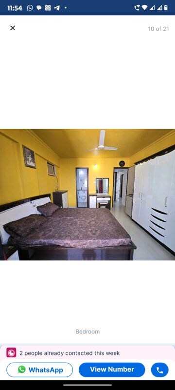 Bedroom in 3 BHK Apartment at Siddhi Height Kandivali, Kandivali West – for Rent