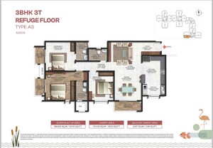Floor Plan in 3 BHK Apartment at Brigade Lakecrest, Bhattarahalli – for Sale