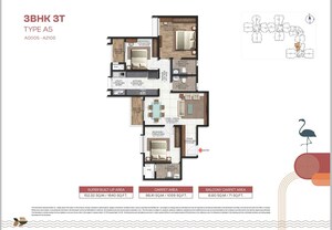 Floor Plan in 3 BHK Apartment at Brigade Lakecrest, Bhattarahalli – for Sale