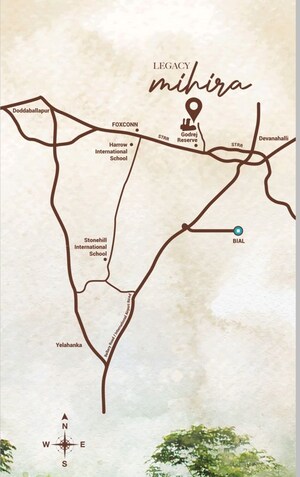  Plot – Map Location View at Legacy Mihira, Devanahalli - for Sale
