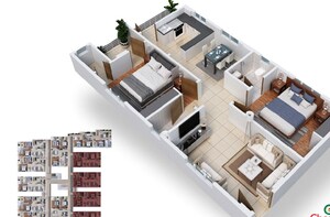 Floor Plan in 2 BHK Apartment at Bheemili – for Sale