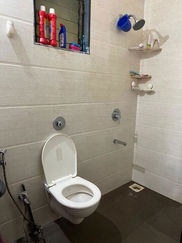 Bathroom in 1 BHK Apartment at Puraniks Kanchanpushp Complex, Kavesar – for Rent