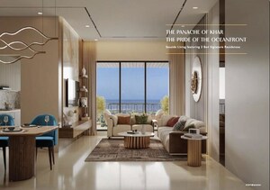 Living Room in 3 BHK Apartment at Platinum Oceanic, Khar West – for Sale