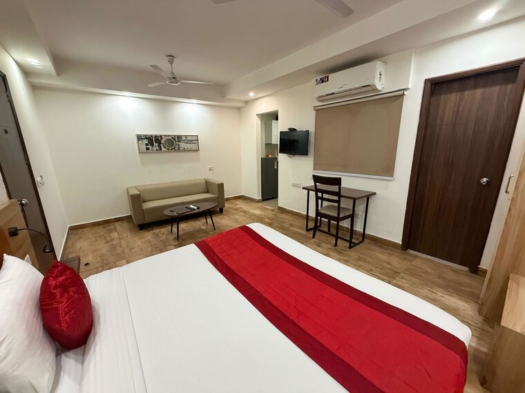 Bedroom, green-wood-city Studio 300 Sq.Ft. Builder Floor In Sector 45 Gurgaon 9845537