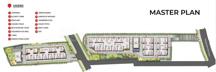Master Plan, ramky-one-orbit 2 Bedroom 1255 Sq.Ft. Apartment In Nallagandla Hyderabad 9833650