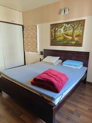 Bedroom in 3.5 BHK Apartment at Magarpatta Laburnum Park, Hadapsar – for Rent