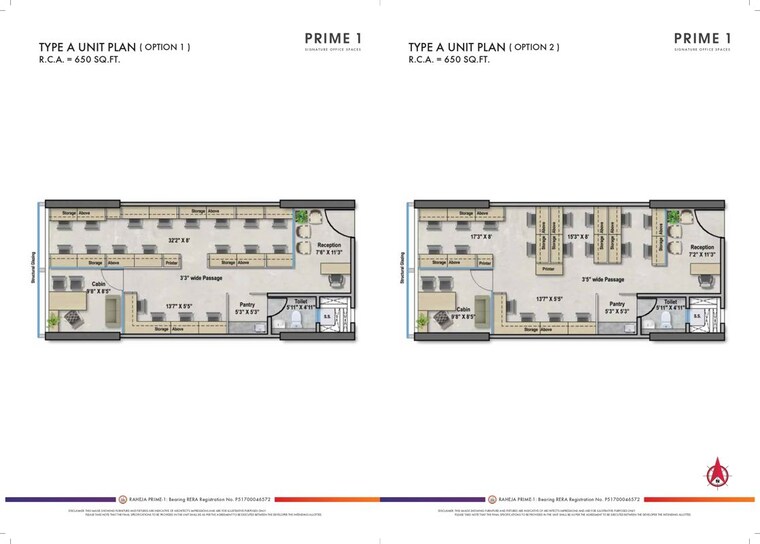 Floor Plan, raheja-prime-1 Commercial Office Space 1450 Sq.Ft. In Juinagar Navi Mumbai 9847089