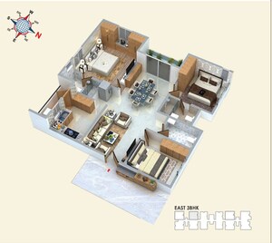 Floor Plan in 3 BHK Apartment at DS and Jaks Needs3 Project 168 , Horamavu – for Sale