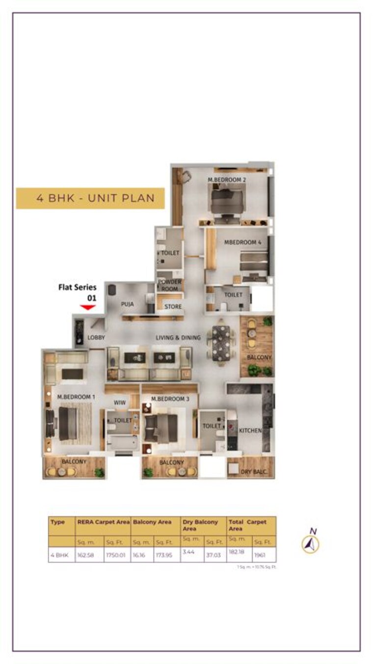 Floor Plan, west-view-society 4 Bedroom 1961 Sq.Ft. Apartment In Salisbury Park Pune 9847464
