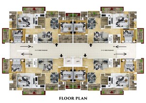 Floor Plan in 2.5 BHK Apartment at Modipuram – for Sale