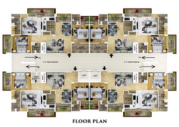 Floor Plan in 2.5 BHK Apartment at Modipuram – for Sale