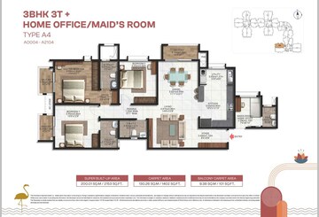 Floor Plan in 3.5 BHK Apartment at Brigade Lakecrest, Bhattarahalli – for Sale