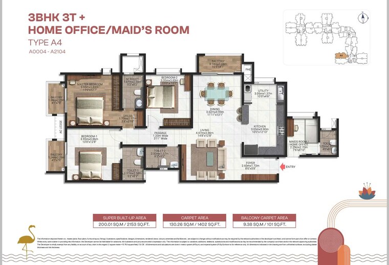 Floor Plan, brigade-lakecrest 3.5 Bedroom 2153 Sq.Ft. Apartment In Bhattarahalli Bangalore 9824904