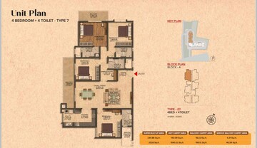 Floor Plan in 4 BHK Apartment at Brigade Citrine, Budigere Cross – for Sale