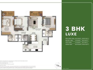 Floor Plan in 3 BHK Apartment at Godrej Parkshire, Hoskote – for Sale