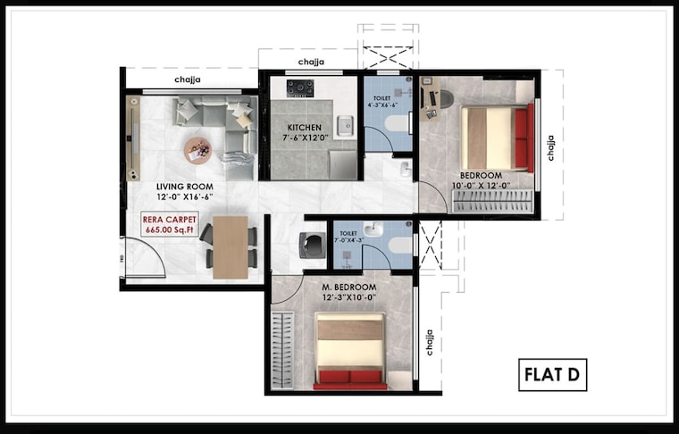 Floor Plan, chunabhatti 2 Bedroom 665 Sq.Ft. Apartment In Chunabhatti Mumbai 9847970