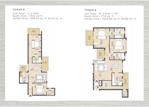 Floor Plan in 2 BHK Apartment at Kashish Manor One, Sector 111 – for Sale