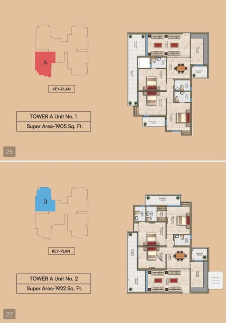 Floor Plan, renowned-renox-thrive 3 Bedroom 1905 Sq.Ft. Apartment In Sector 10 Greater Noida Greater Noida 9848235