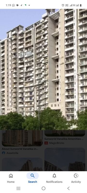 3 BHK Apartment – Exterior View View at Sunworld Vanalika, Sector 107 - for Rent