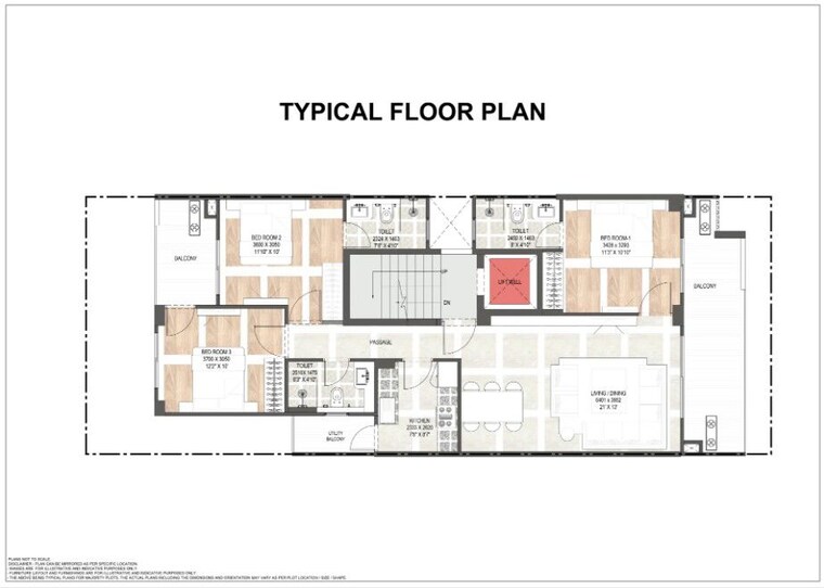Floor Plan, dlf-gardencity-enclave 3 Bedroom 1200 Sq.Ft. Apartment In Sector 93 Gurgaon 9848834