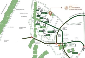 3 BHK Apartment – Map Location View at DLF Gardencity Enclave, Sector 93 - for Sale
