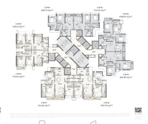 Floor Plan in 2 BHK Apartment at Raymond The Address By GS, Sion East – for Sale