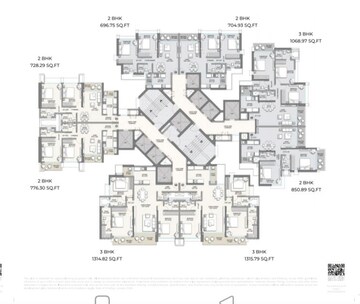 Floor Plan in 2 BHK Apartment at Raymond The Address By GS, Sion East – for Sale