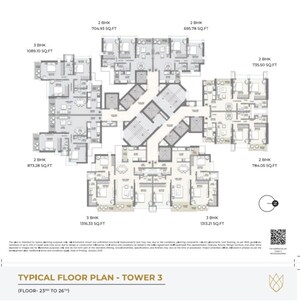 Floor Plan in 2 BHK Apartment at Raymond The Address By GS, Sion East – for Sale