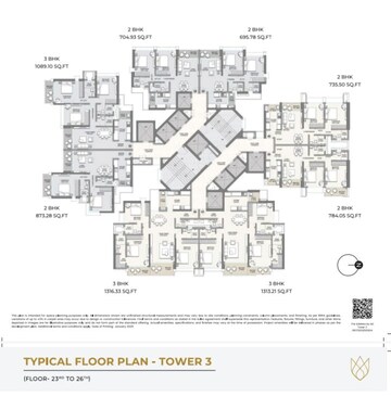 Floor Plan in 3 BHK Apartment at Raymond The Address By GS, Sion East – for Sale