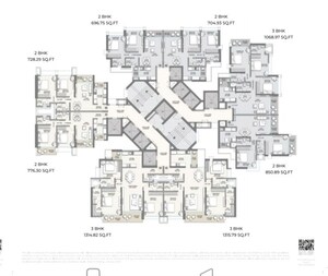 Floor Plan in 3 BHK Apartment at Raymond The Address By GS, Sion East – for Sale