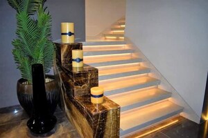 Staircase in 4 BHK Villa at Tech Zone 4 Greater Noida – for Sale