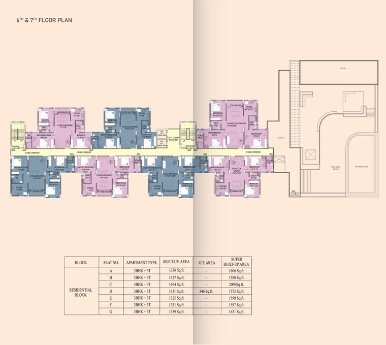 Floor Plan, bankim nagar 3 Bedroom 1573 Sq.Ft. Apartment In Bankim Nagar Siliguri 9851037